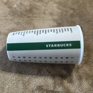 Starbucks Coffee White‎ and Green Word Search Tumbler with Lid